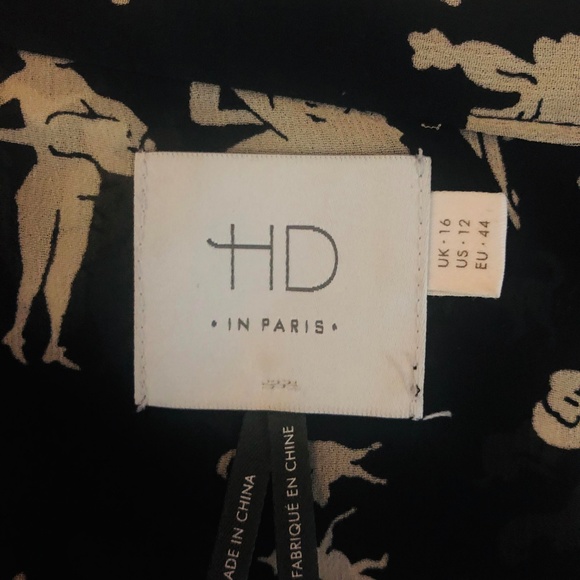 HD In Paris Ruffled Picea Black Dance Music Blouse - Picture 6 of 6